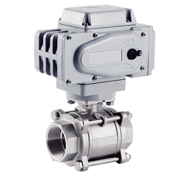 Three-piece electric ball valve