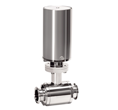 Pneumatic clamp direct-way ball valve