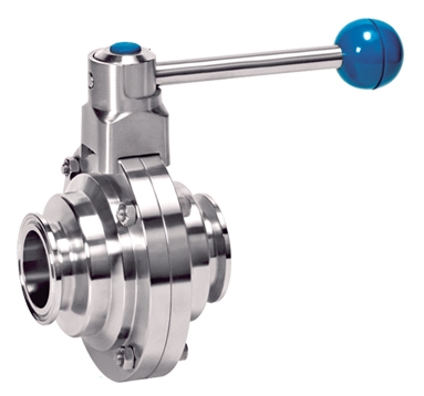 Clamp butterfly-type ball valve