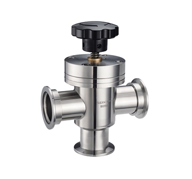 KF high vacuum three-way  baffle valve