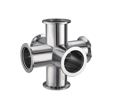 KF high vacuum quick-installed six-way fitting